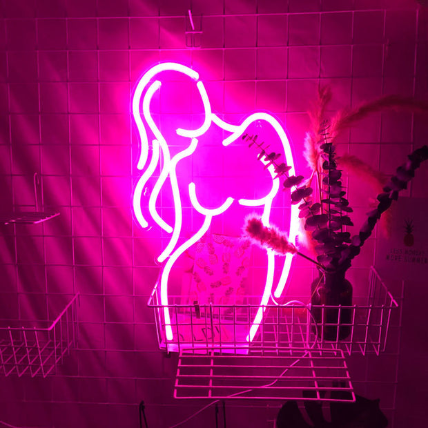 Acrylic Lady LED Neon Sign – Wall & Bar Decor Night Light