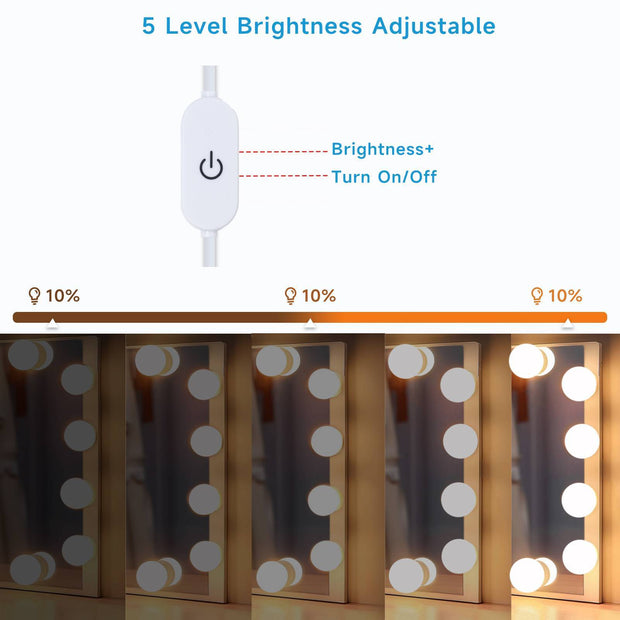 LED Vanity Mirror Lights with 10 Dimmable Bulbs
