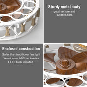 Cage Ceiling Fan with Light & Remote – 6-Speed