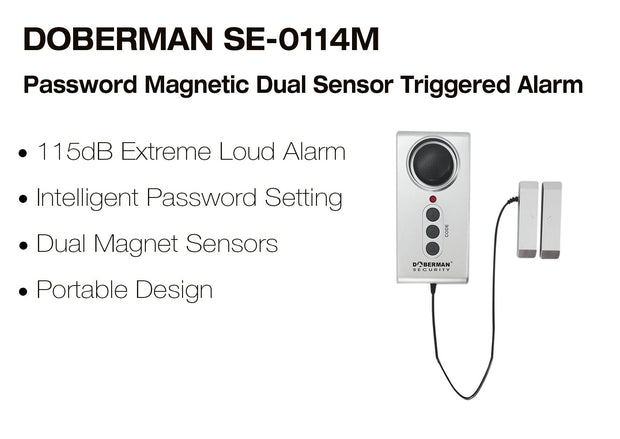 DOBERMAN 115dB Waterproof Door/Window Alarm