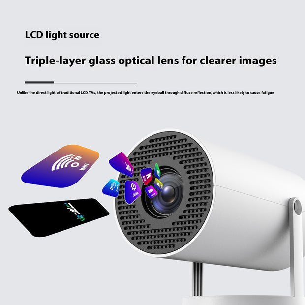Portable Home Projector with Auto Focus & 180° Projection