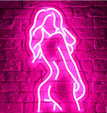 Acrylic Lady LED Neon Sign – Wall & Bar Decor Night Light