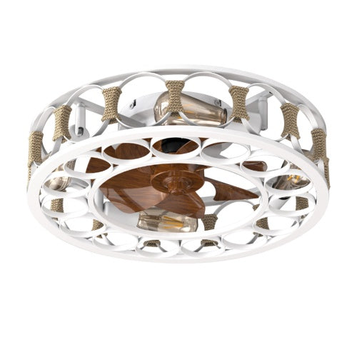 Cage Ceiling Fan with Light & Remote – 6-Speed