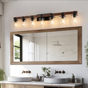 50" Rustic 7-Light Vanity Light – Industrial Wall Sconce