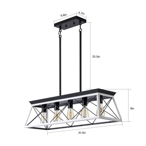 5-Light White Farmhouse Chandelier