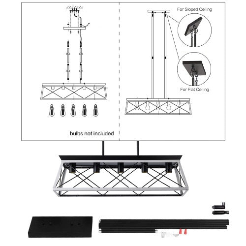 5-Light White Farmhouse Chandelier