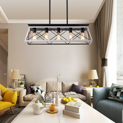 5-Light White Farmhouse Chandelier