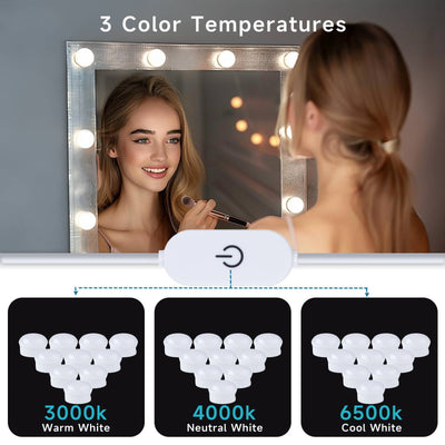 LED Vanity Mirror Lights with 10 Dimmable Bulbs
