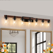 50" Rustic 7-Light Vanity Light – Industrial Wall Sconce