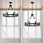 Cage Ceiling Fan with Light & Remote – 6-Speed Reversible Blades