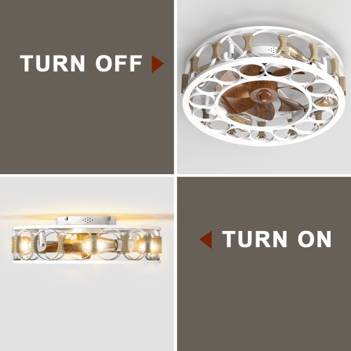 Cage Ceiling Fan with Light & Remote – 6-Speed
