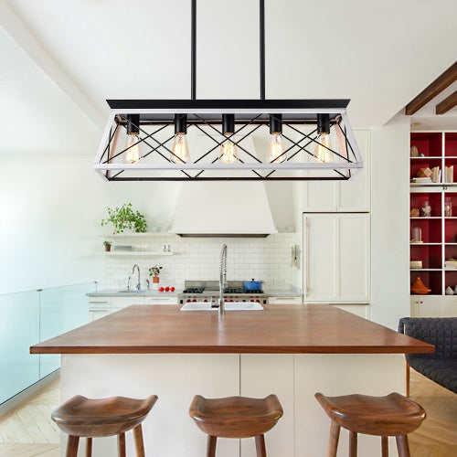 5-Light White Farmhouse Chandelier