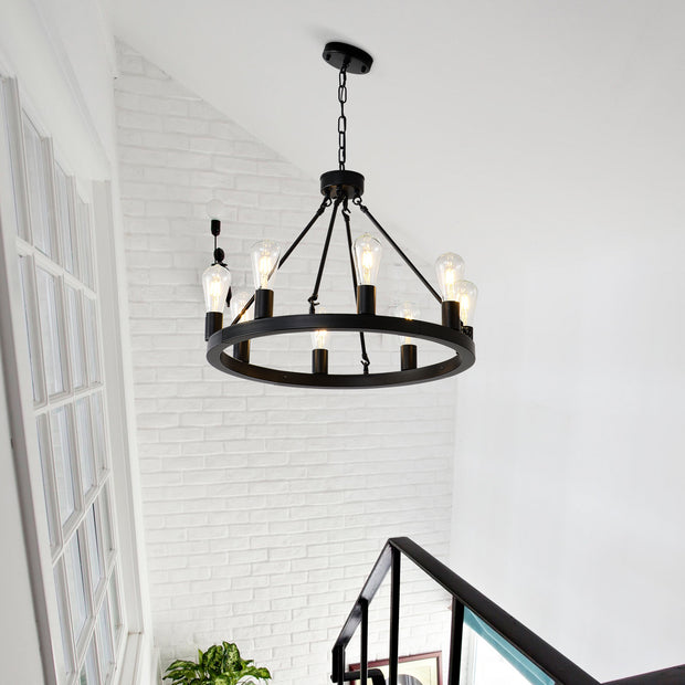 Cage Ceiling Fan with Light & Remote – 6-Speed Reversible Blades