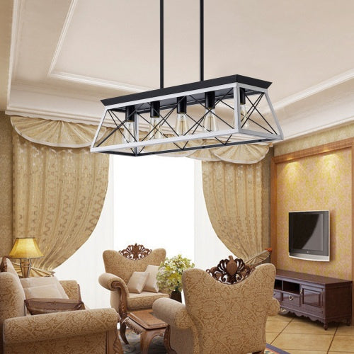 5-Light White Farmhouse Chandelier