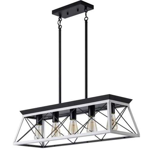 5-Light White Farmhouse Chandelier