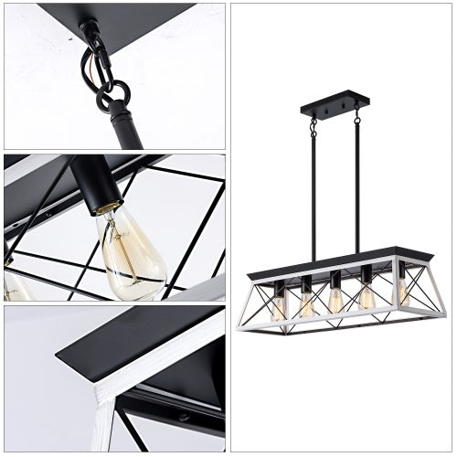 5-Light White Farmhouse Chandelier