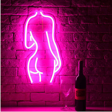 Acrylic Lady LED Neon Sign – Wall & Bar Decor Night Light